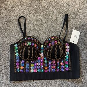 Beaded Bustier Top